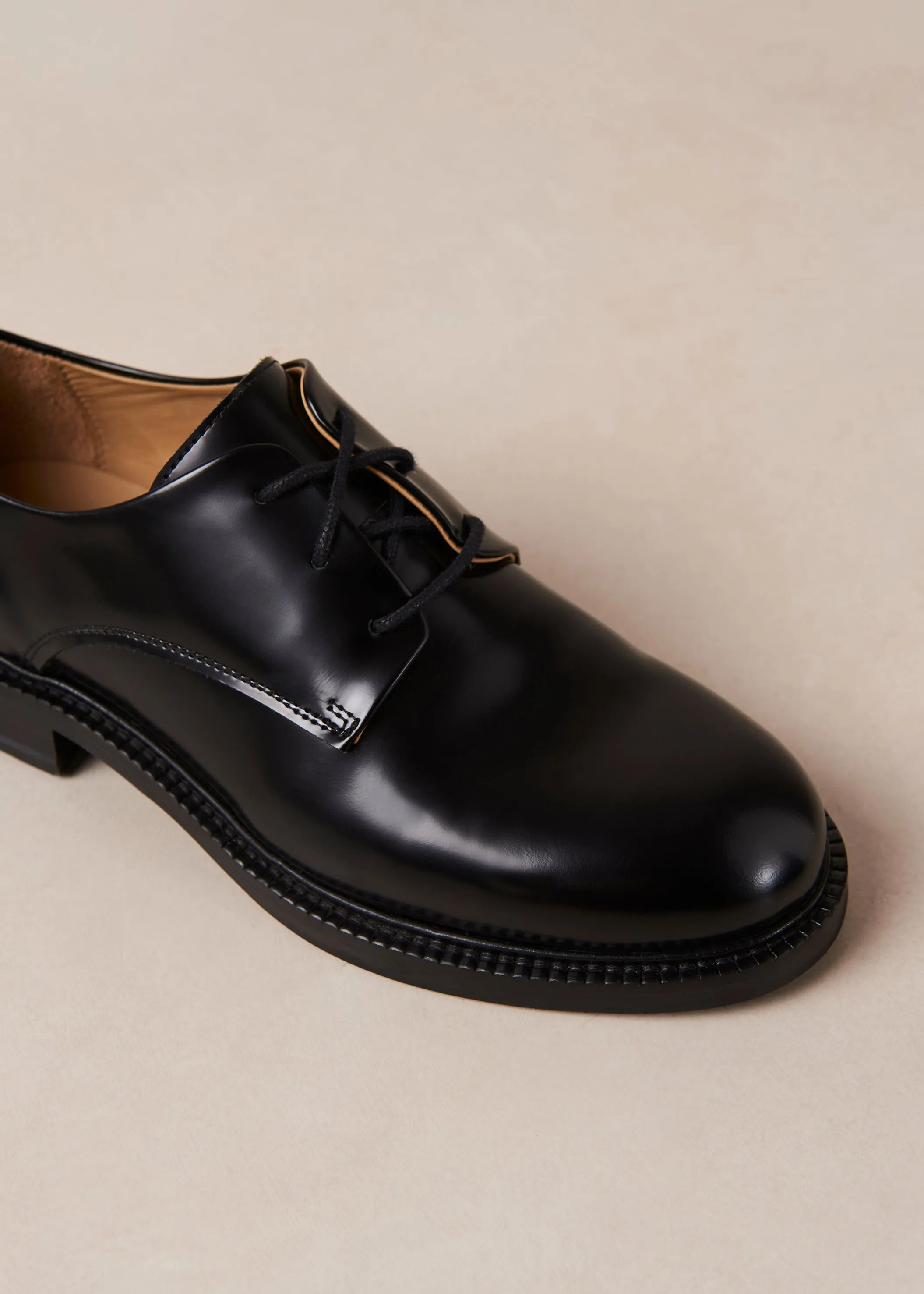 Langston Black Leather Oxfords