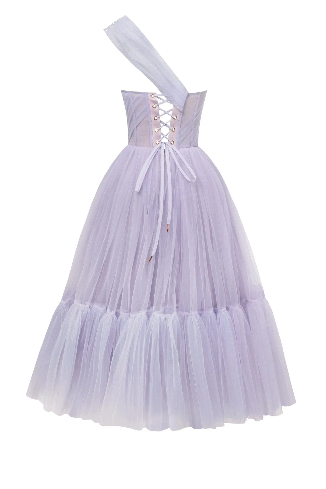 Lavender One-Shoulder Cocktail Tulle Dress