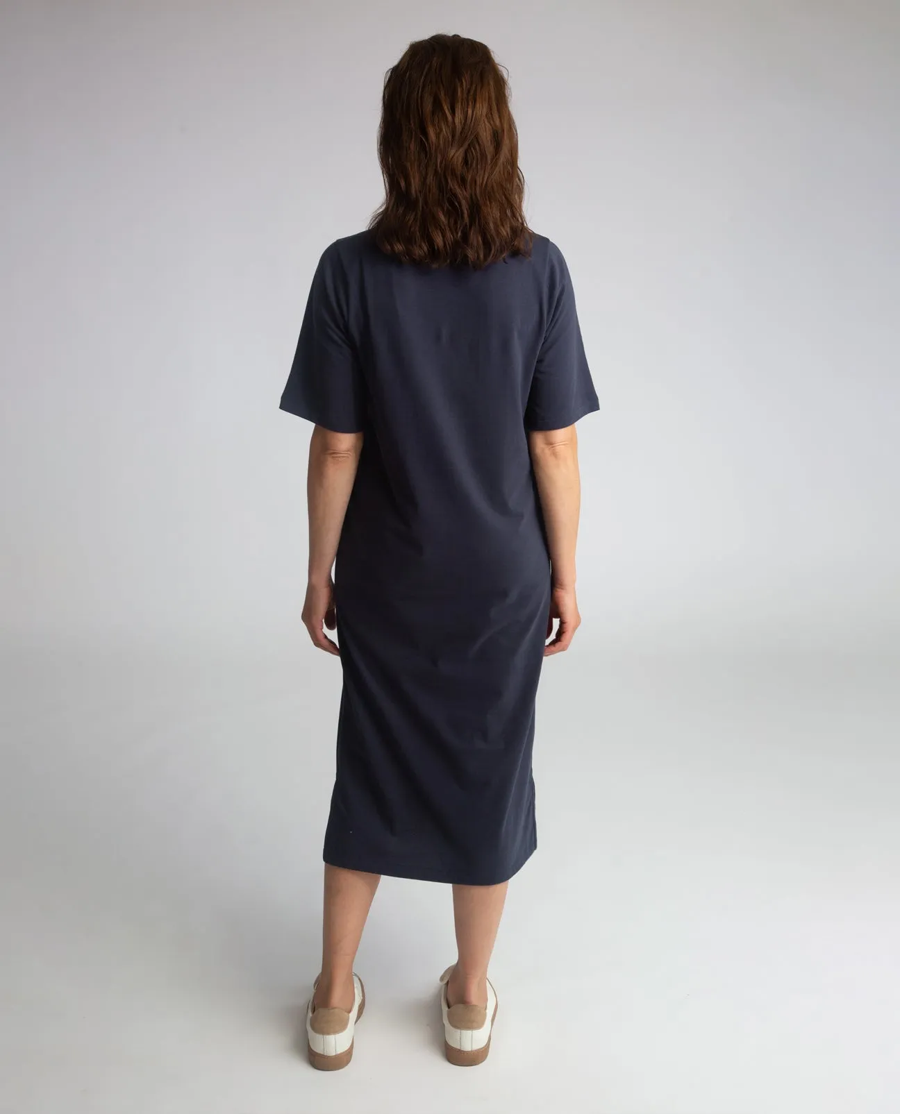 Lillian Organic Cotton Dress In Navy