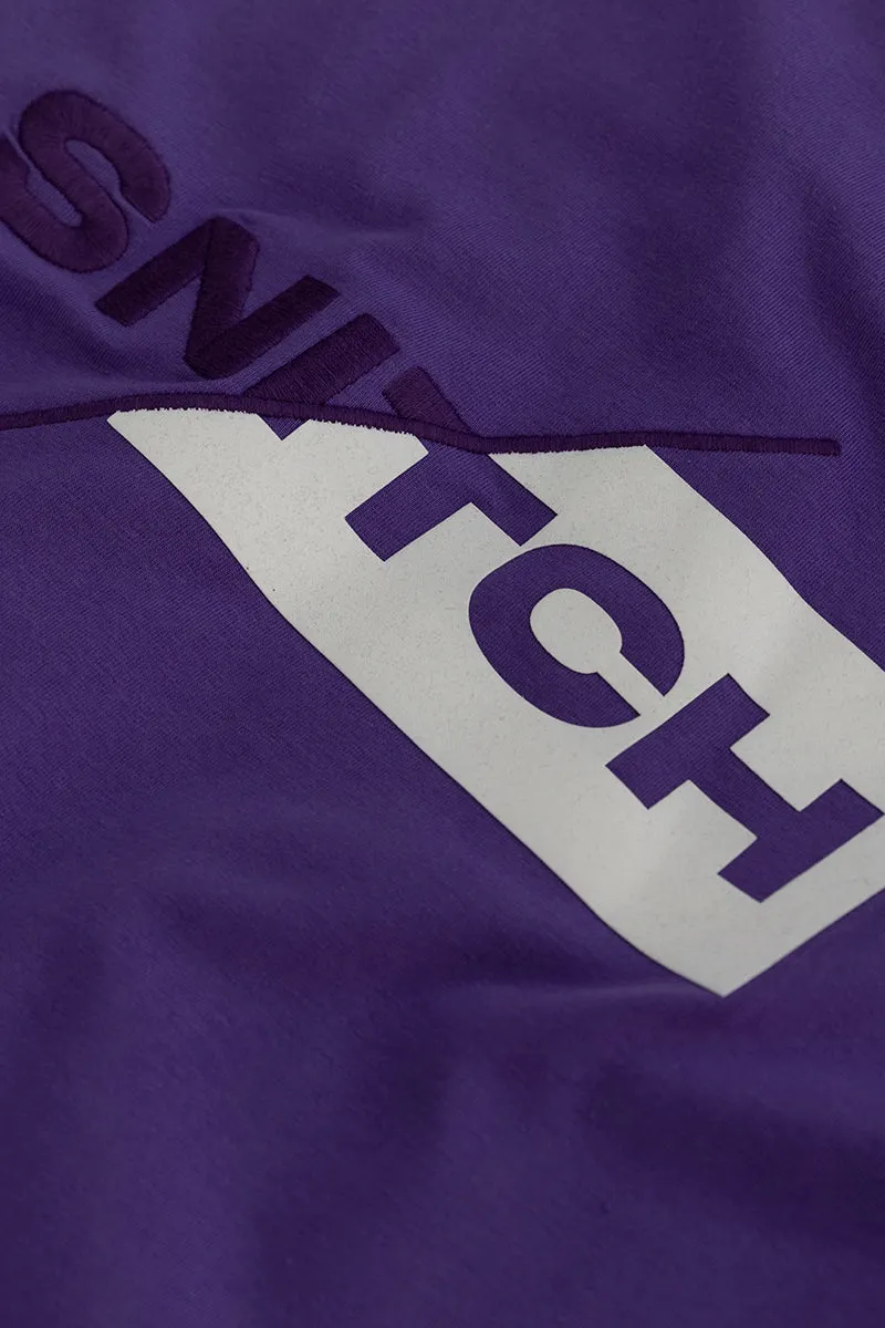 Logo Print Purple T-Shirt