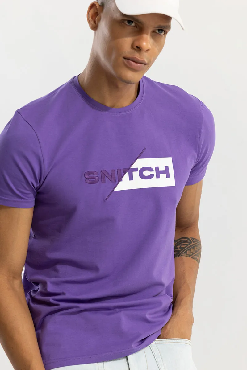 Logo Print Purple T-Shirt