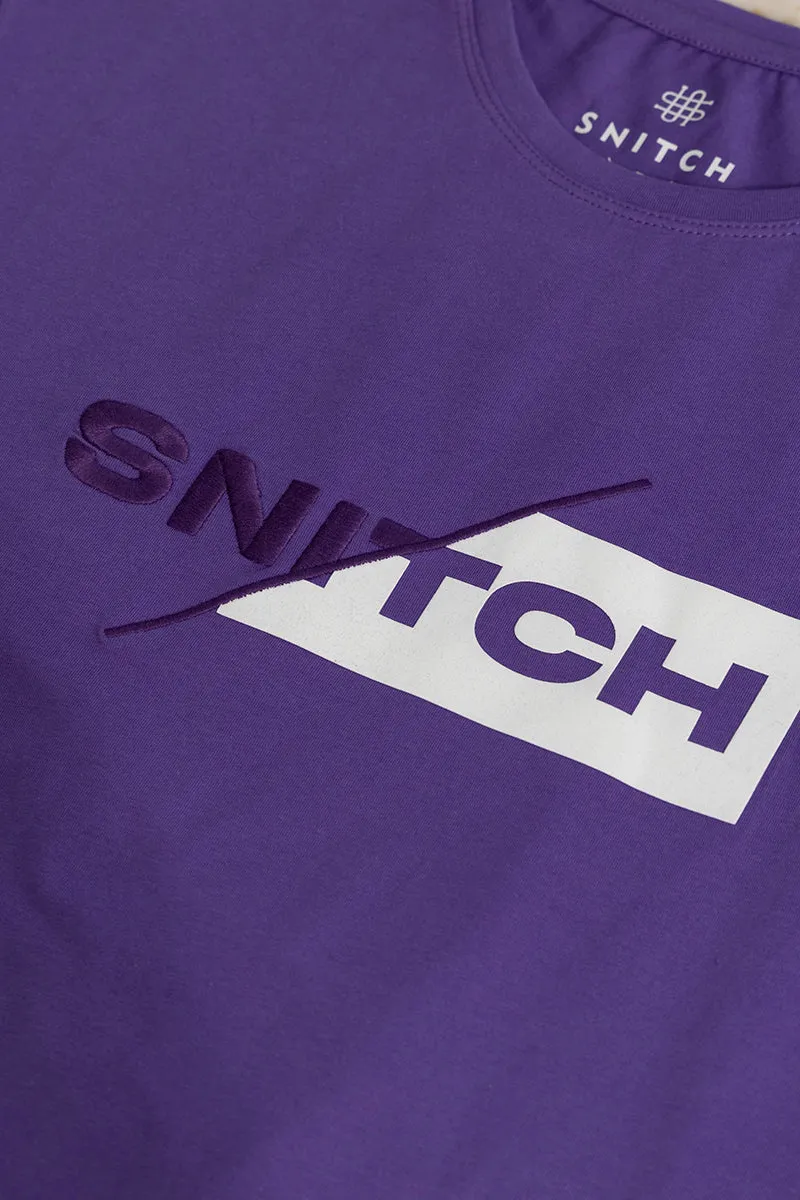 Logo Print Purple T-Shirt