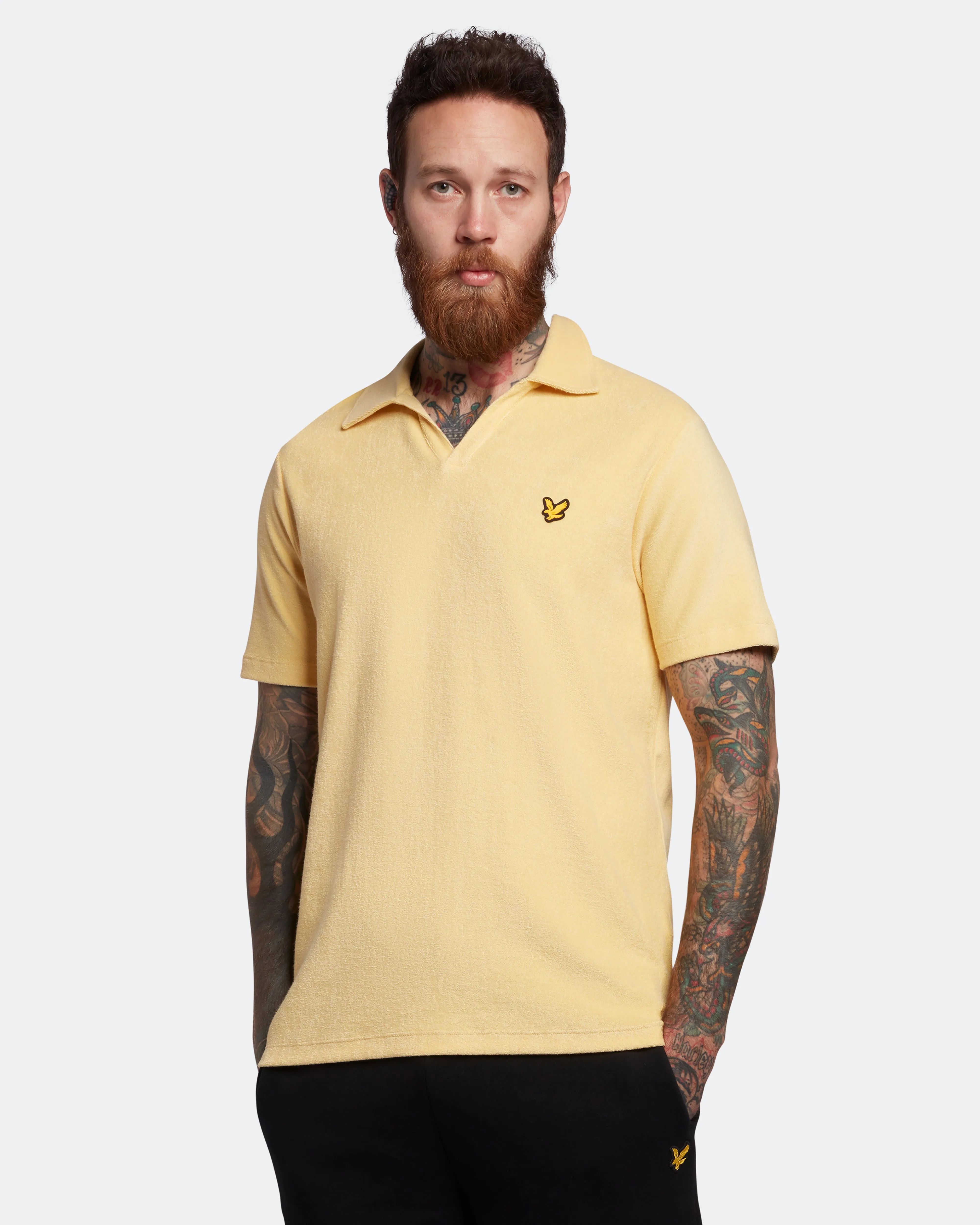 Lyle & Scott Golf Towel Polo Pale Gold - SS23