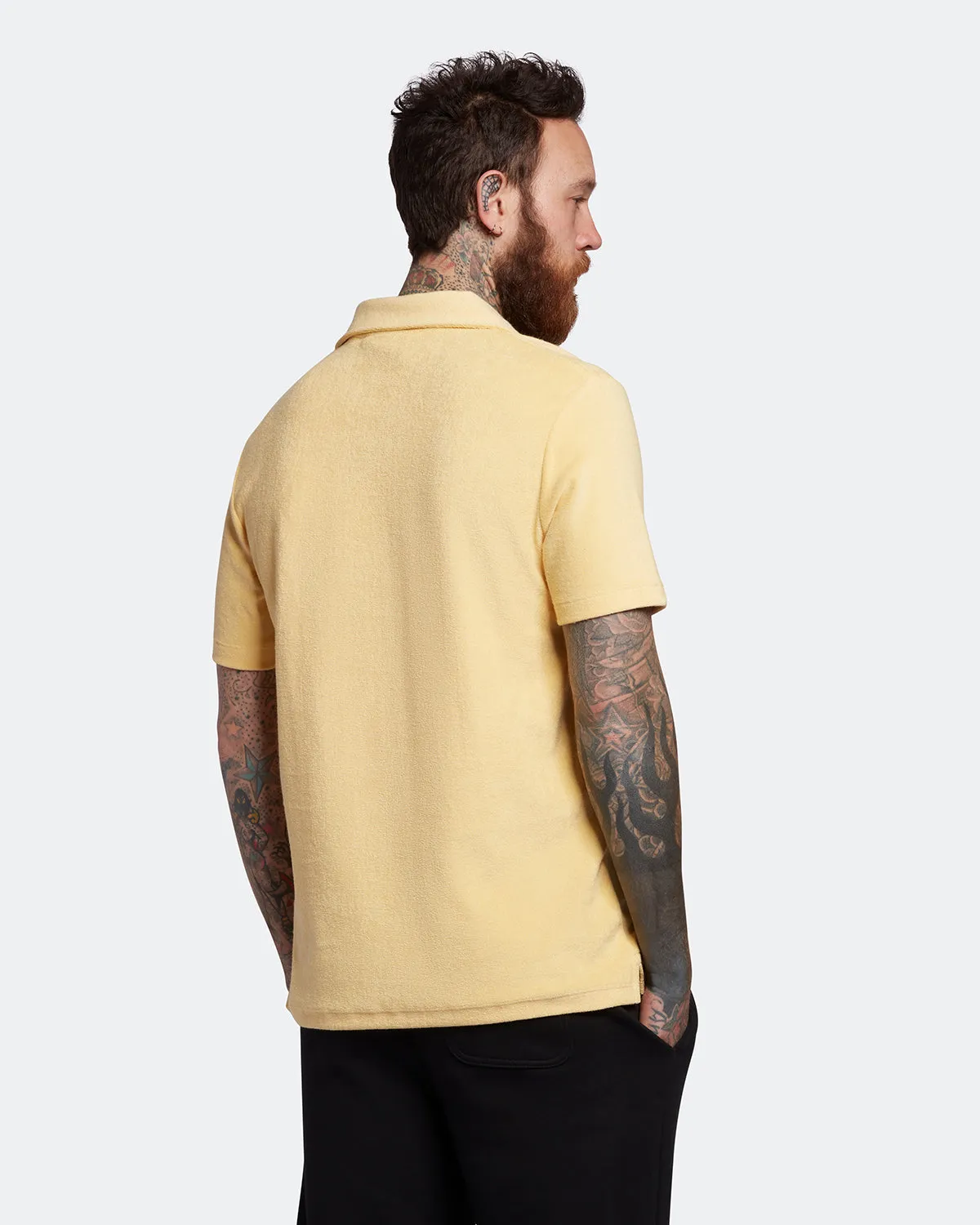 Lyle & Scott Golf Towel Polo Pale Gold - SS23