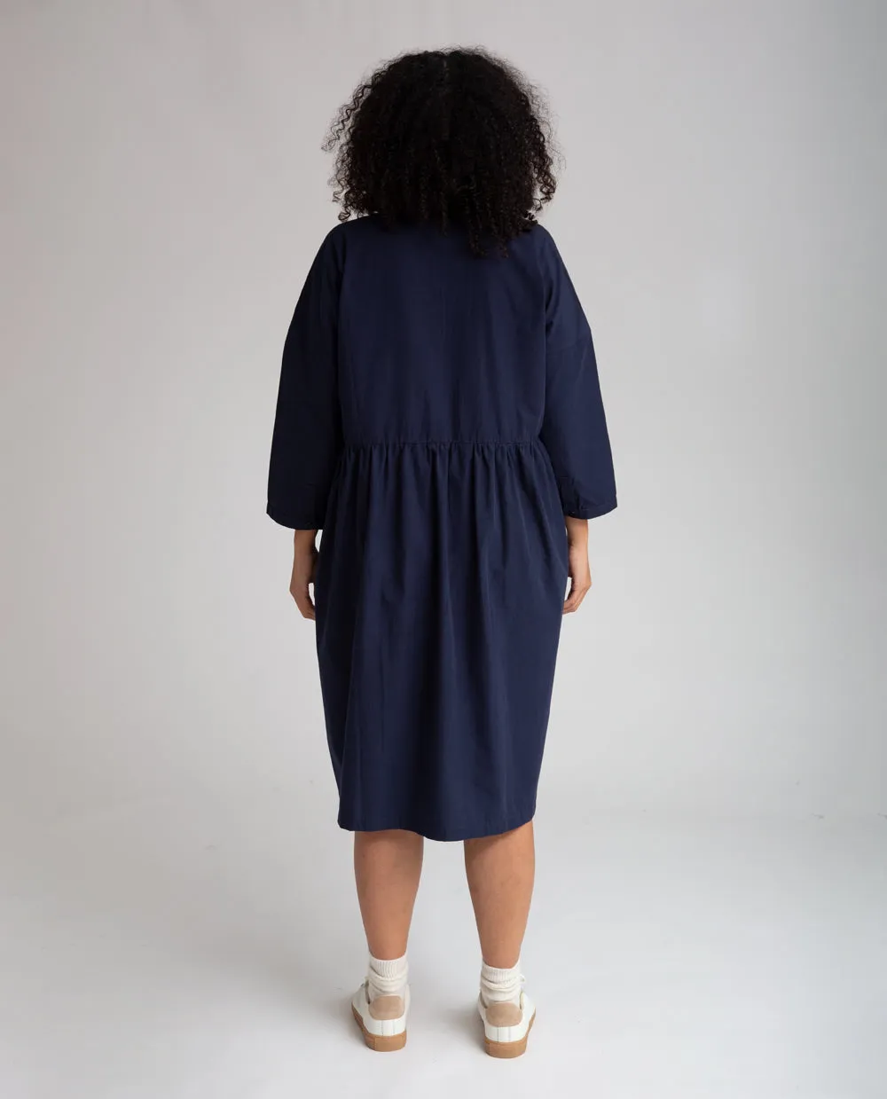 Marge Organic Cotton Dress In Navy