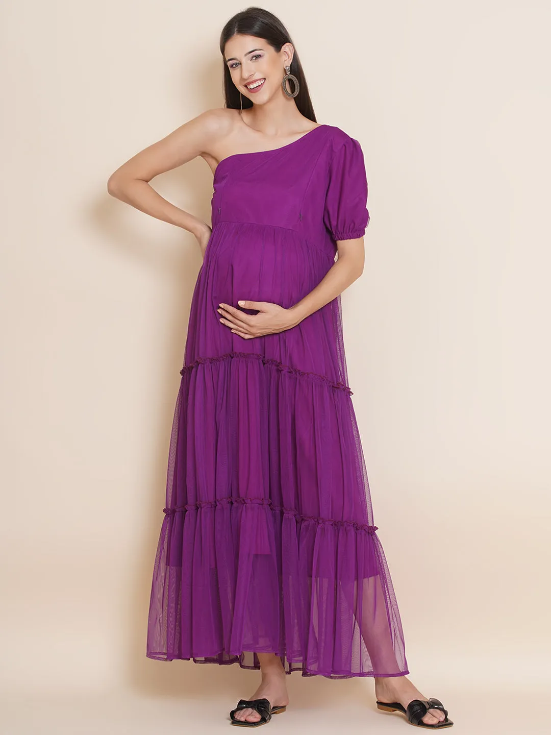 Maxi Baby Shower DressSolid Violet