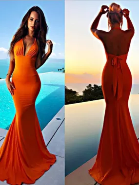 Mermaid Sexy Prom Dresses Halter Cheap Evening Dress ER2051