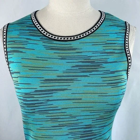 Missoni TurquoiseStriped Open Back Knit Dress