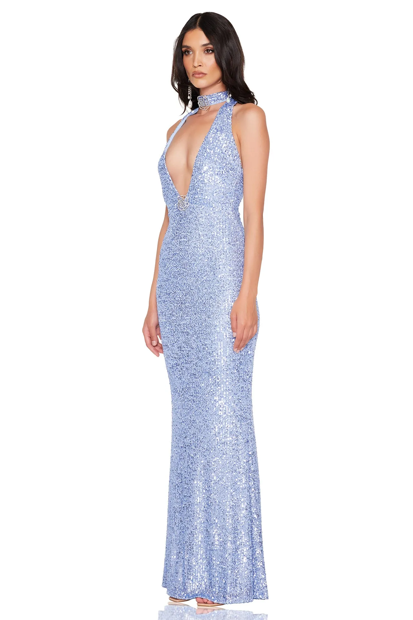 Nookie Rosalia Halter Gown - Sky