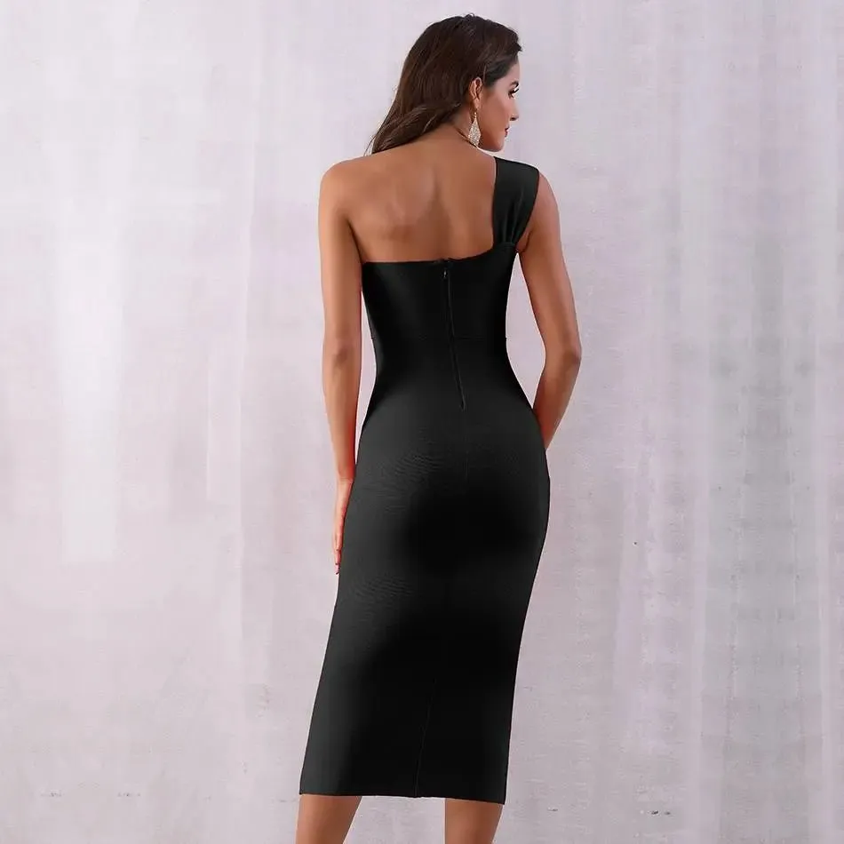 One Shoulder Bodycon Celebrity Party Dress