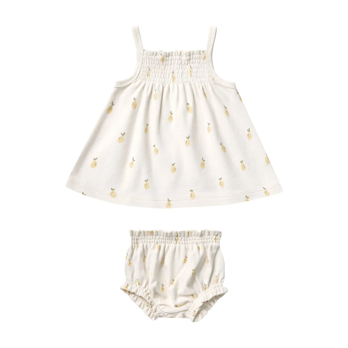 Quincy Mae Smocked Tank   Bloomer Set - Lemons