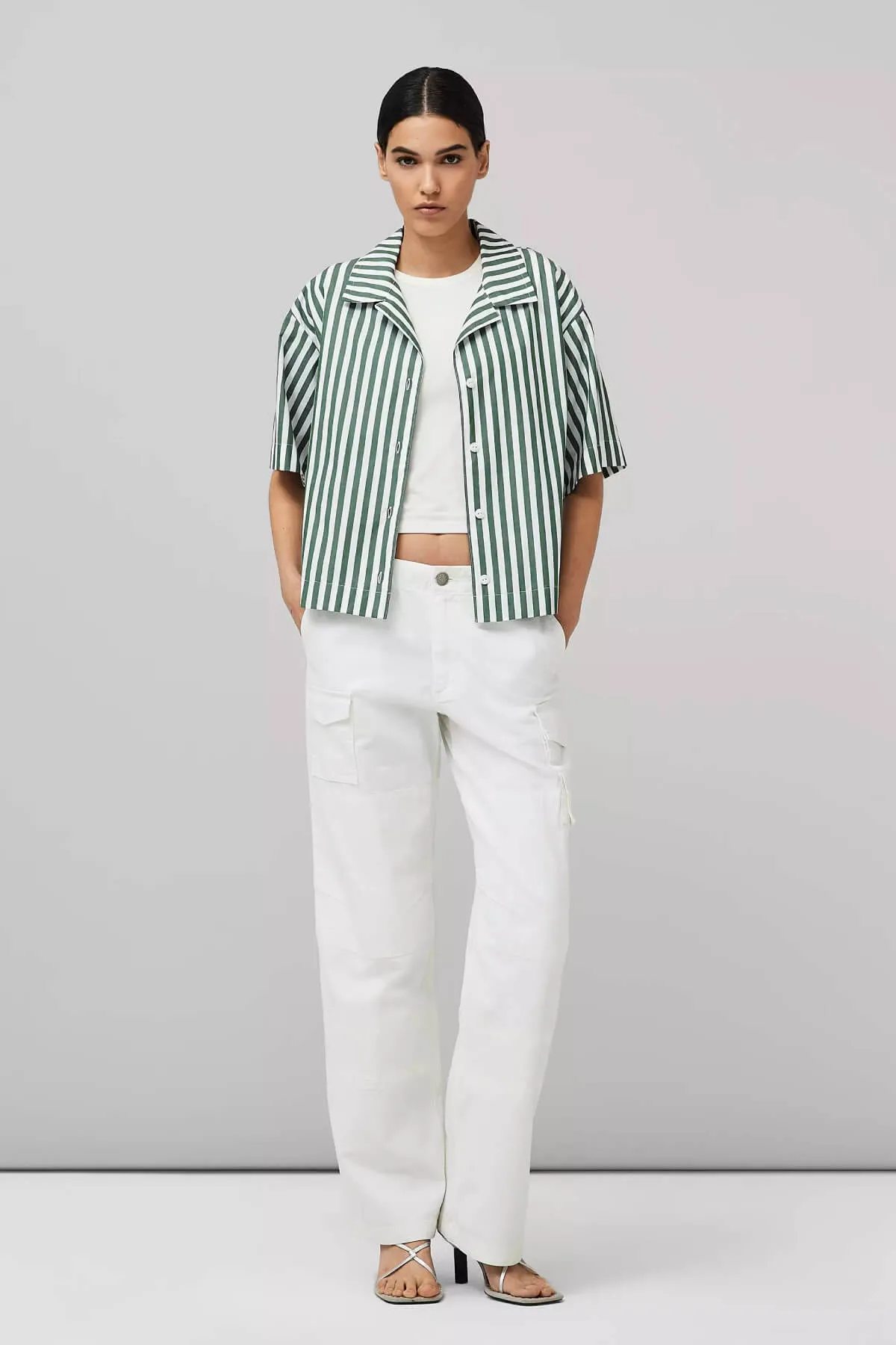 Rag & Bone Reed Striped Shirt - Green Stripe