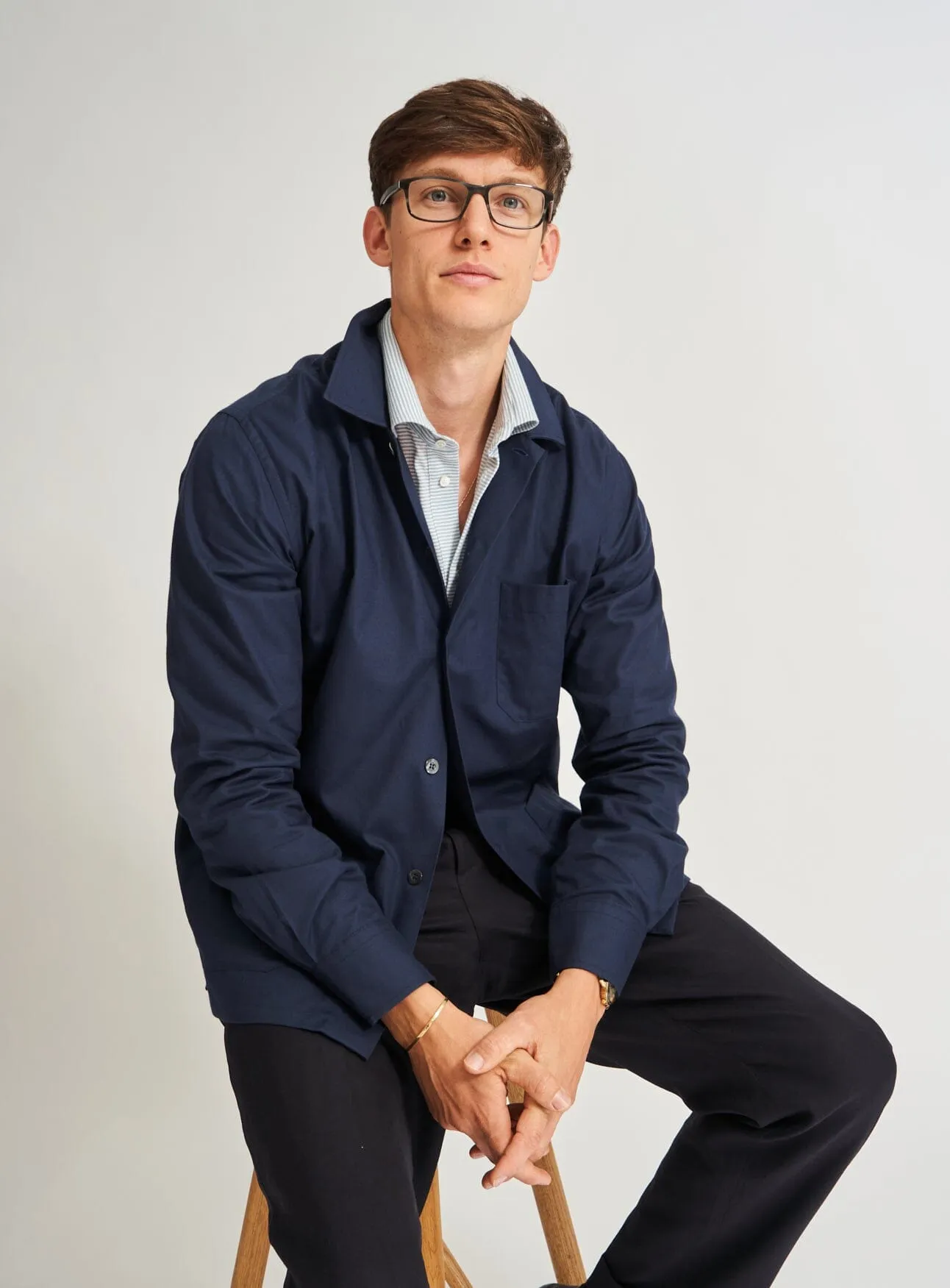 Regenerative Cotton Navy Shirt Jacket