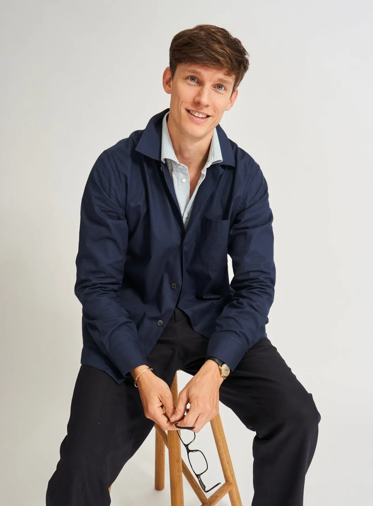 Regenerative Cotton Navy Shirt Jacket