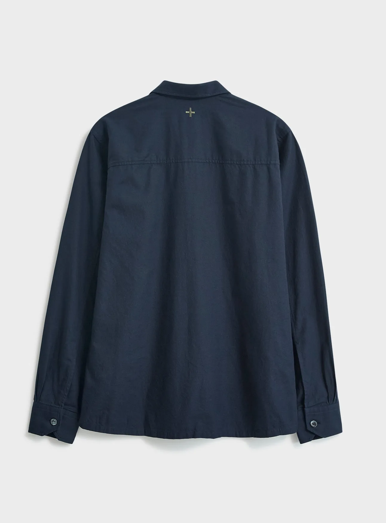 Regenerative Cotton Navy Shirt Jacket