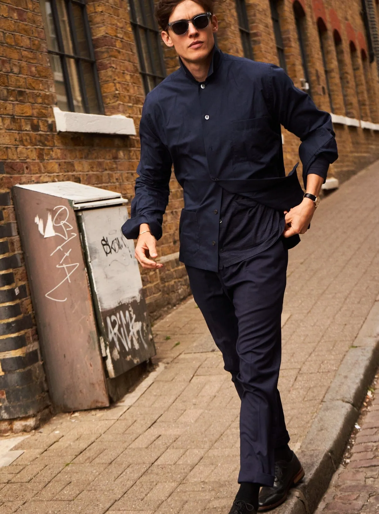 Regenerative Cotton Navy Shirt Jacket