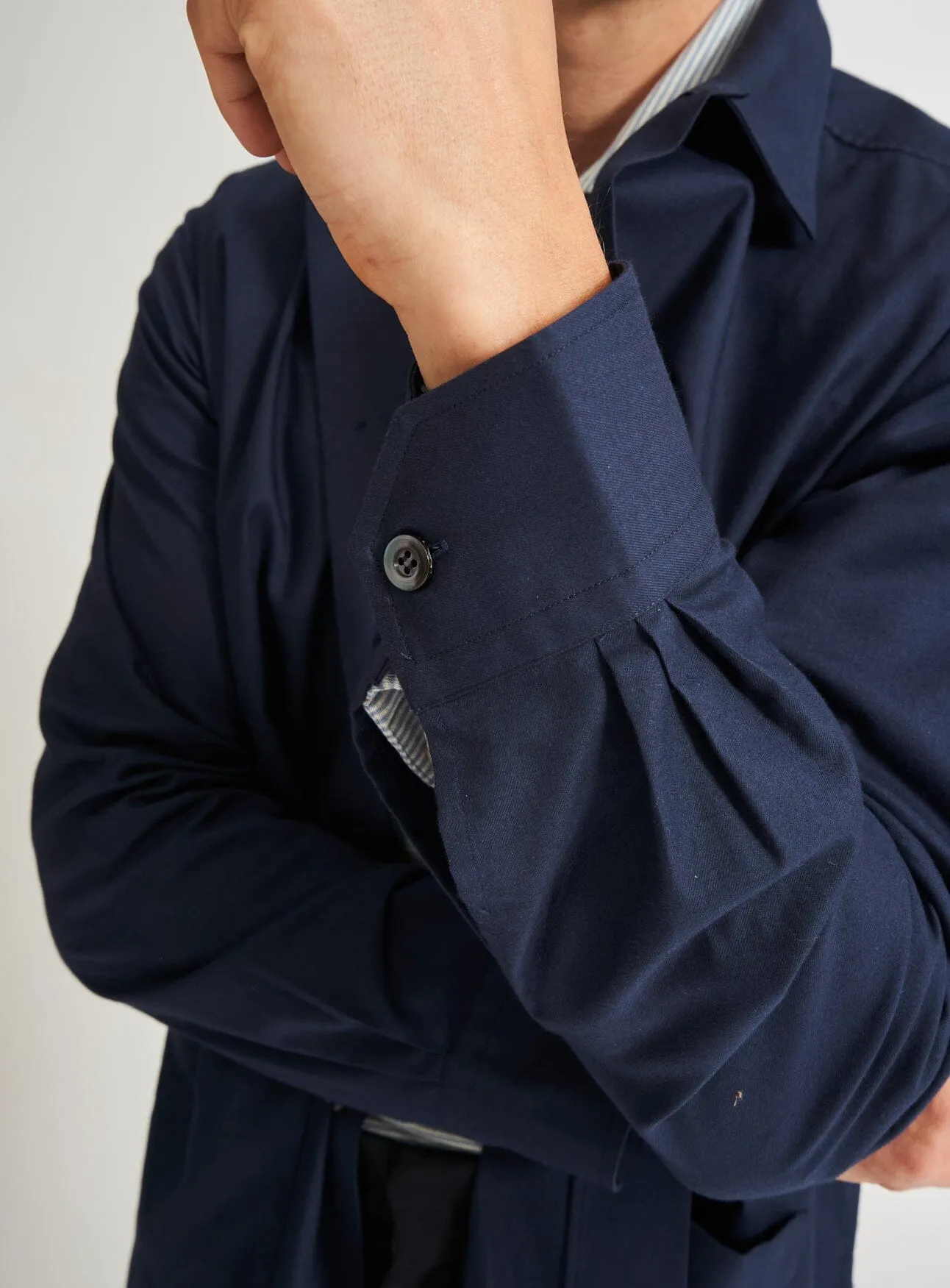 Regenerative Cotton Navy Shirt Jacket