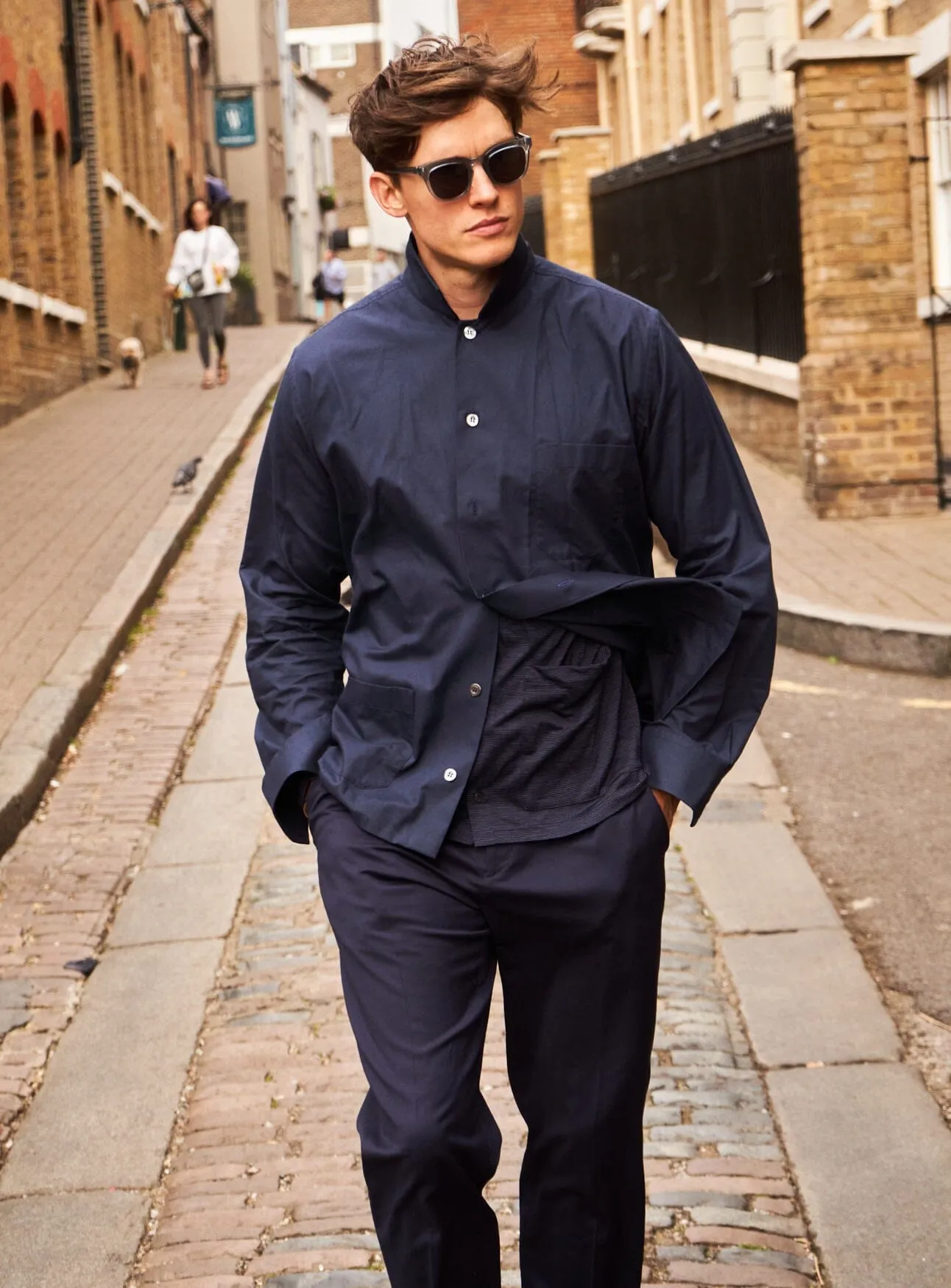 Regenerative Cotton Navy Shirt Jacket