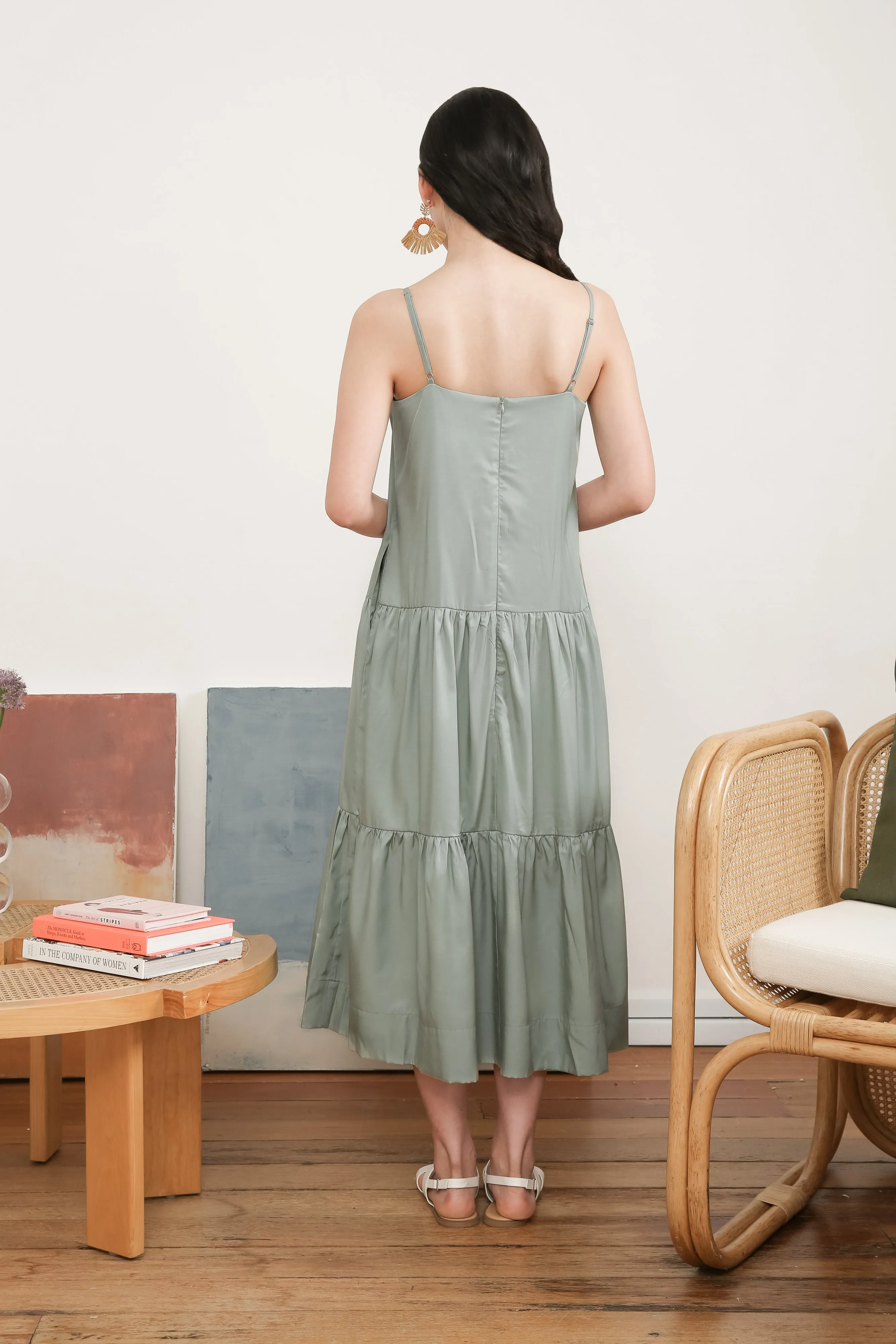 Sarah Slip Maxi Dress In Green