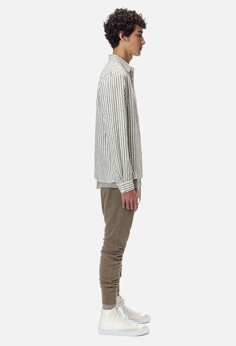 Sly Linen Straight Hem / Black Stripe