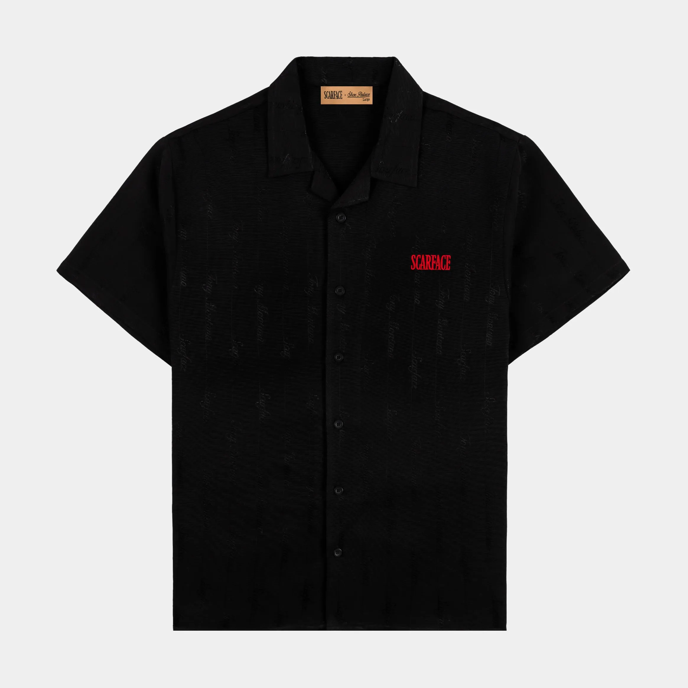 SP x Scarface Woven Logo Mens Short Sleeve Shirt (Black)