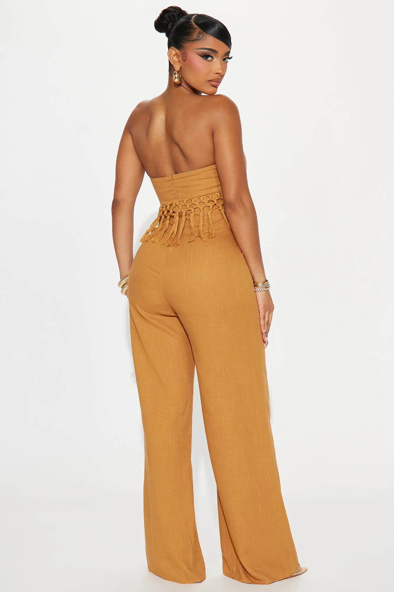 Take Me To Cabo Linen Jumpsuit - Mocha