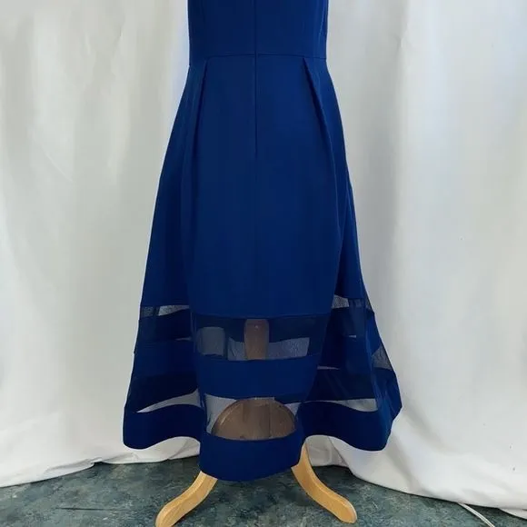 That LookNavy Midi Dress w/ Sheer Panels