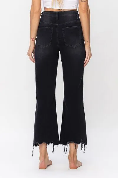 Vervet by Flying Monkey Vintage Ultra High Waist Distressed Crop Flare Jeans (Online Exclusive)