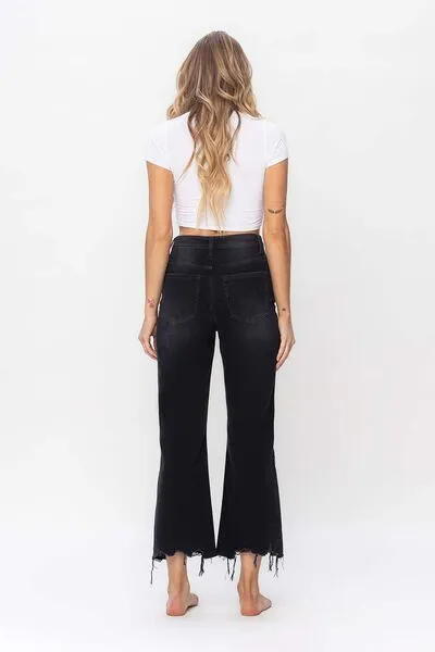 Vervet by Flying Monkey Vintage Ultra High Waist Distressed Crop Flare Jeans (Online Exclusive)