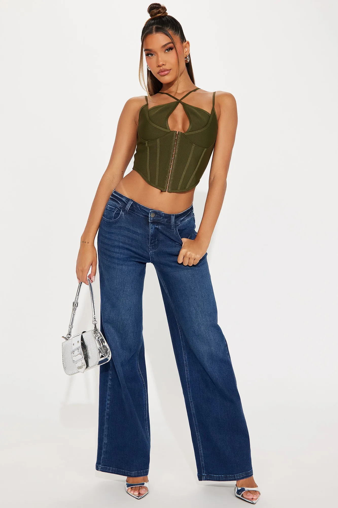 Victoria Bandage Corset Top - Olive