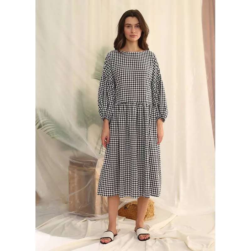 Vintage Plaid Cotton Dress