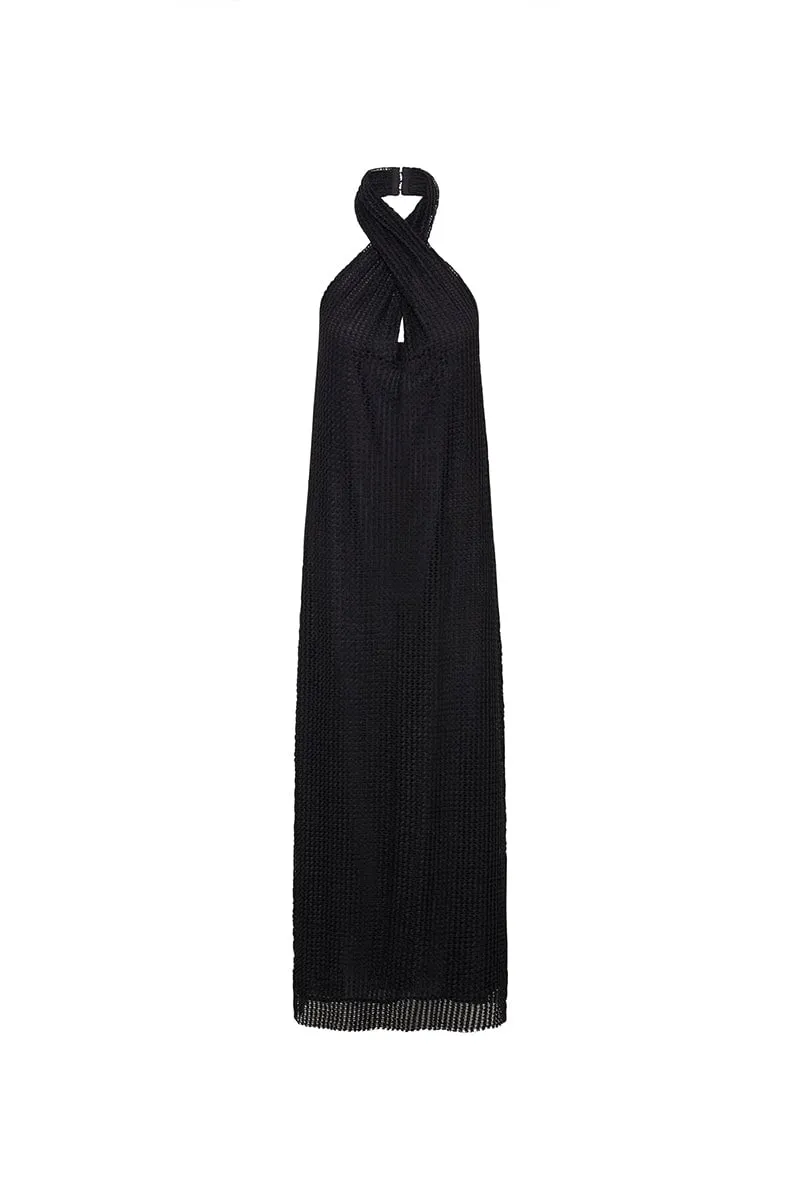 WILLA TEXTURED DRESS-BLACK