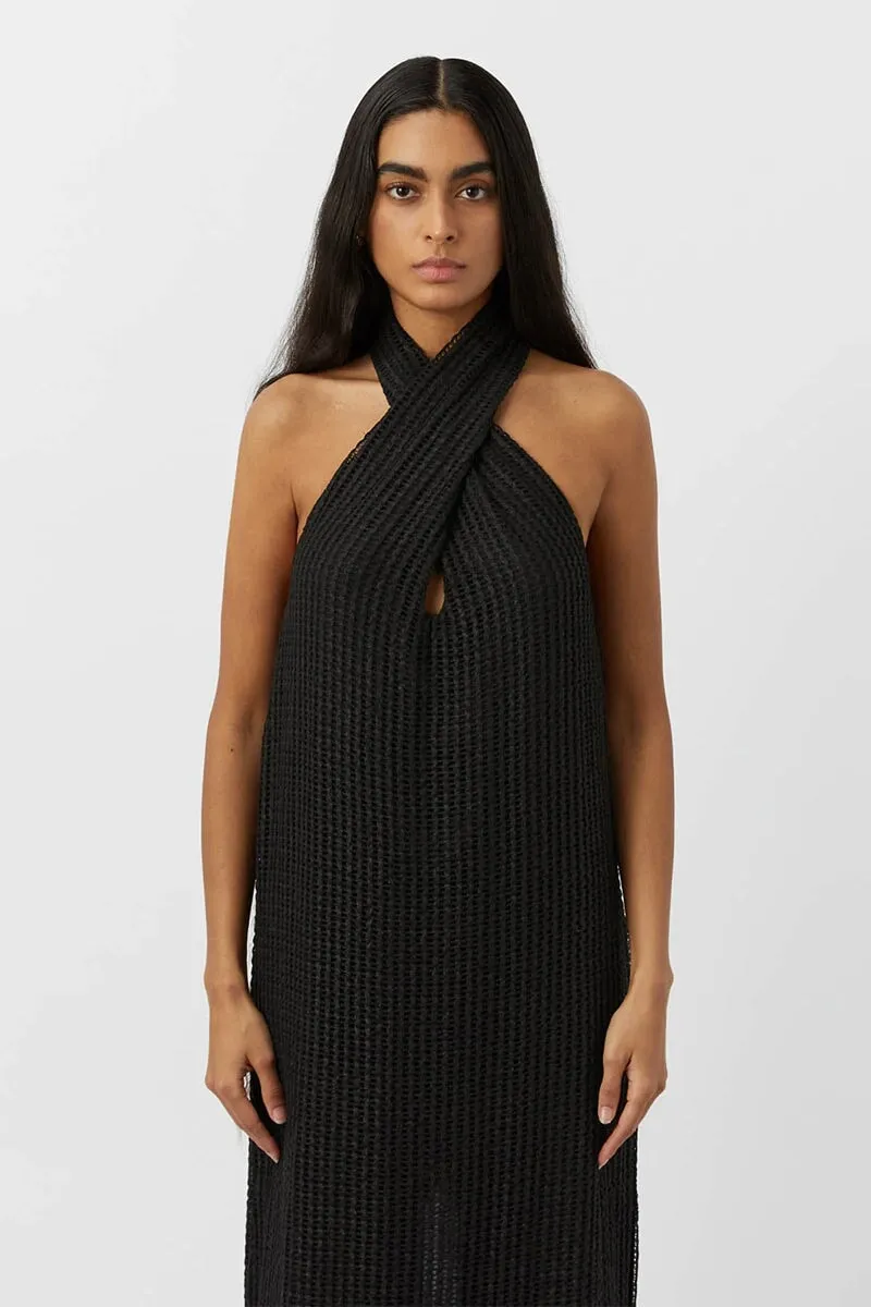 WILLA TEXTURED DRESS-BLACK