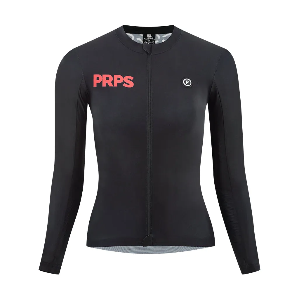 Women Pro Cycling Jersey v3 Long Sleeve (Black)