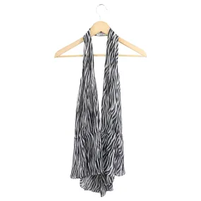 Yves Saint Laurent Haute Couture Sheer Silk Chiffon Zebra Halter Top