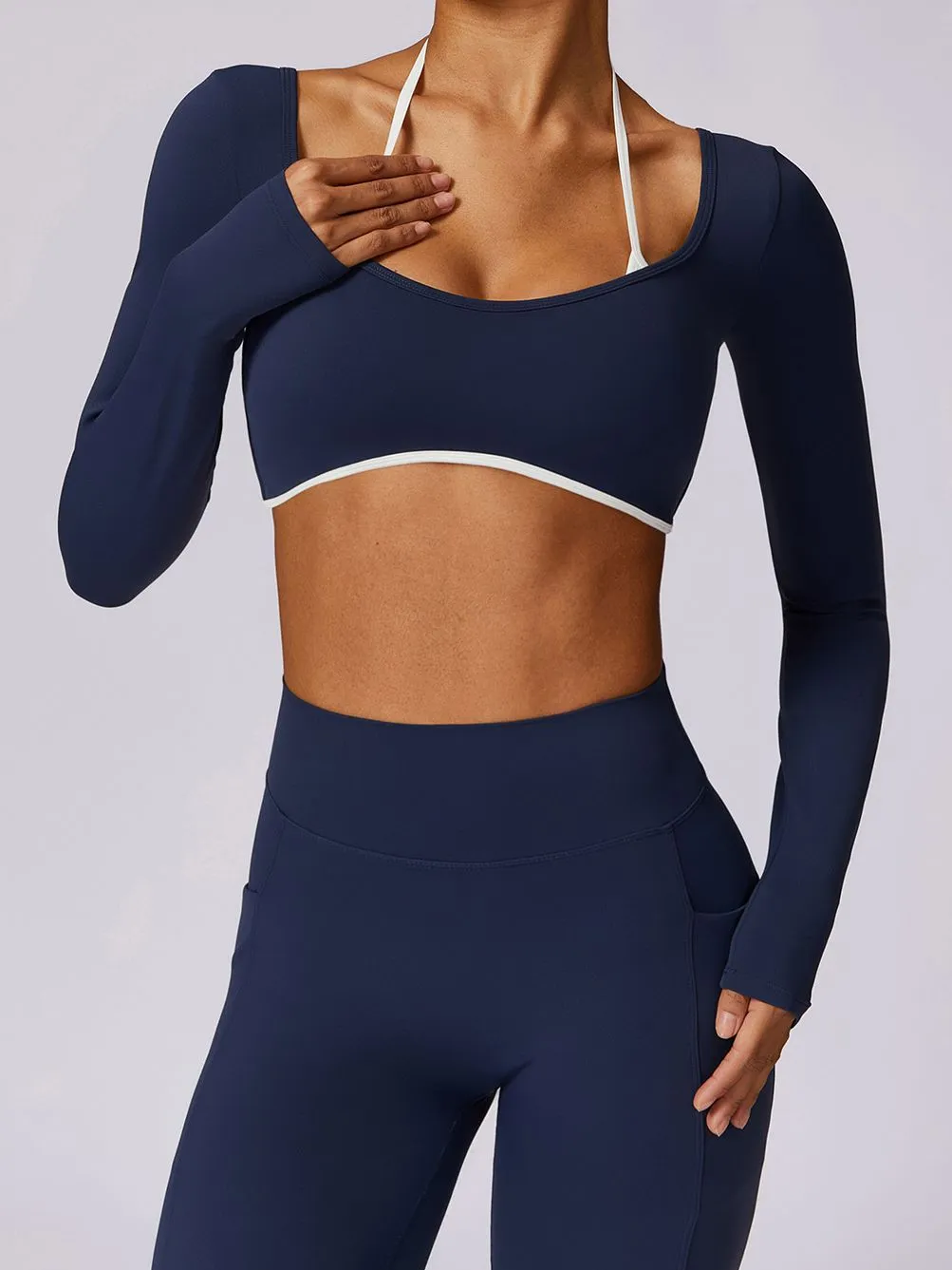 ZASUWA Female Backless Halter V-shaped Waist Quick Dry Tracksuit